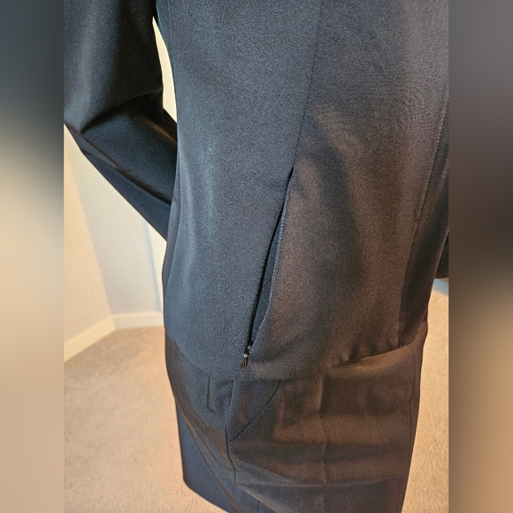 Size 4 Brian Bailey (for Holt Renfrew) Fitted Black Suit with Pencil Skirt - Picture 3 of 16